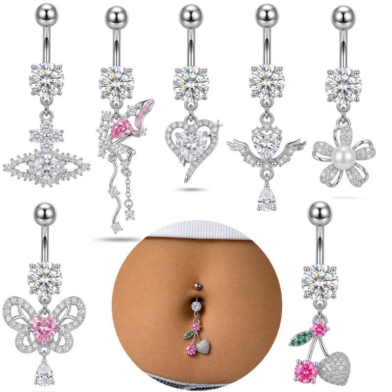 Body Jewelry Surgical Steel - 1 adet Dangle göbek halkaları cerrahi