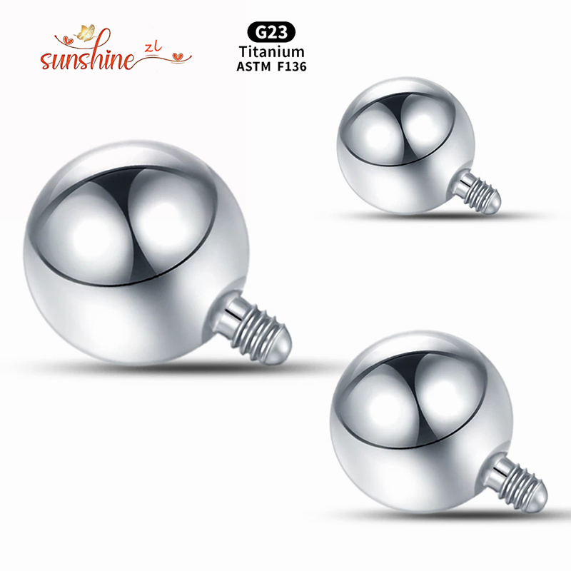 Body Jewelry Replacement Ball - 1 adet içten dişli top titanyum