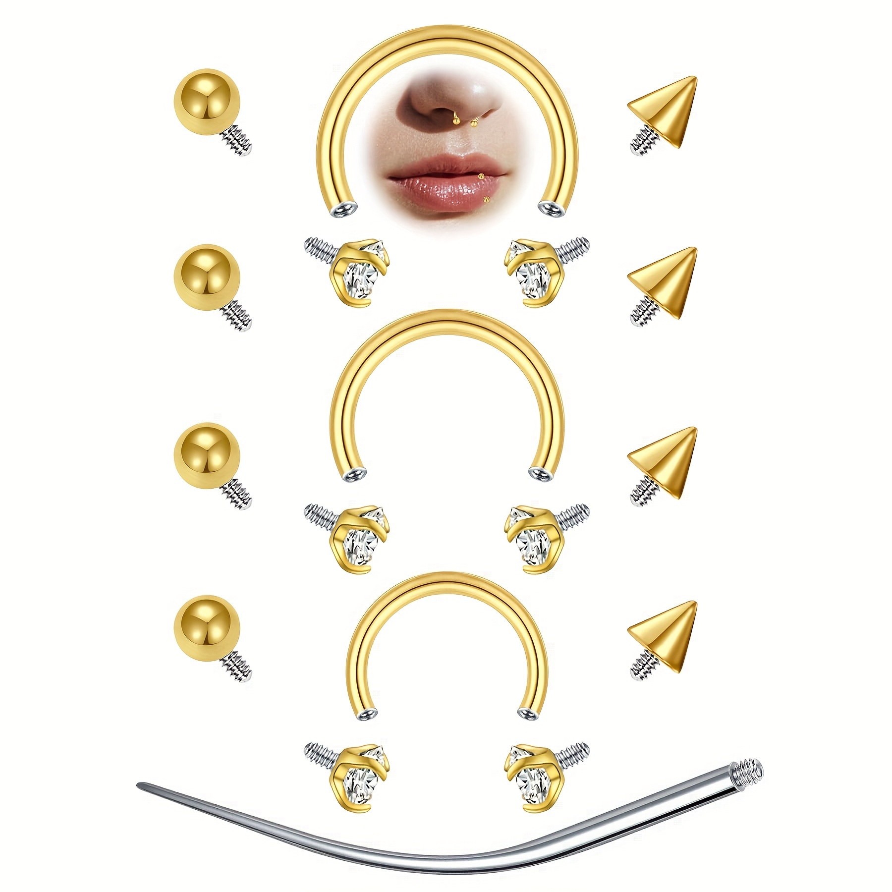 Body Jewelry Replacement Ball - 12 adet 16G At Nalı Şeklinde