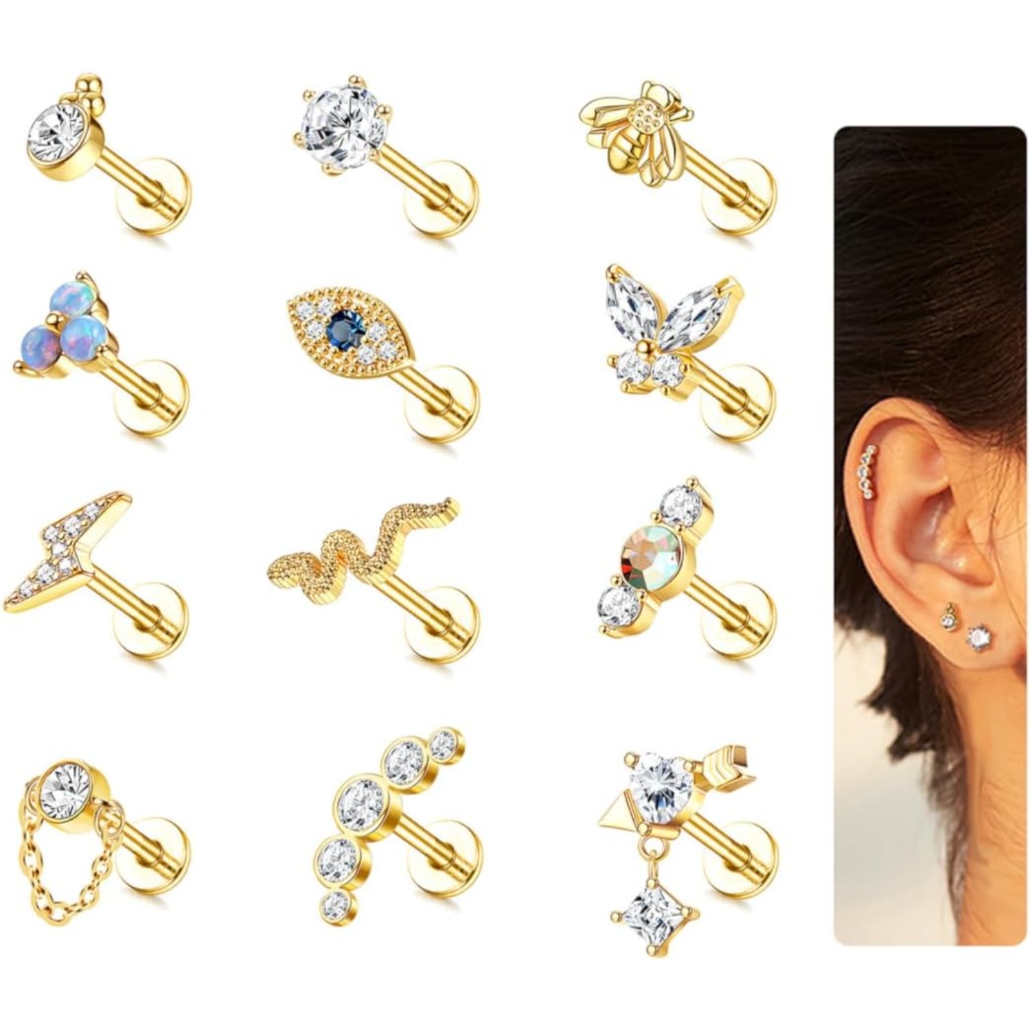 Bobisty 1 Adet Kıkırdak Küpe K - Body Jewelry Surgical Steel incelemesi ve fiyatı