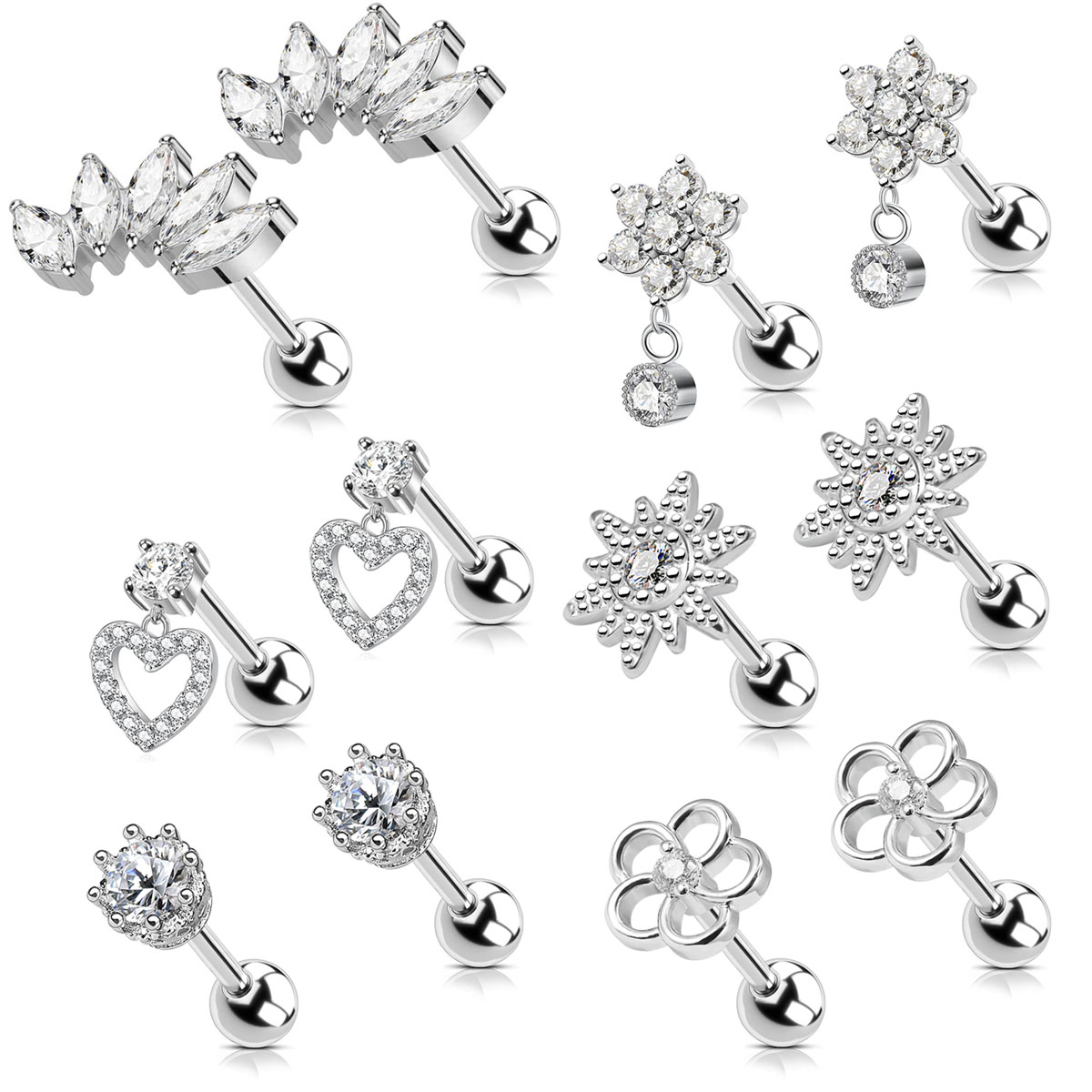 2 adet kıkırdak küpe damızlık  - Body Jewelry Surgical Steel incelemesi ve fiyatı