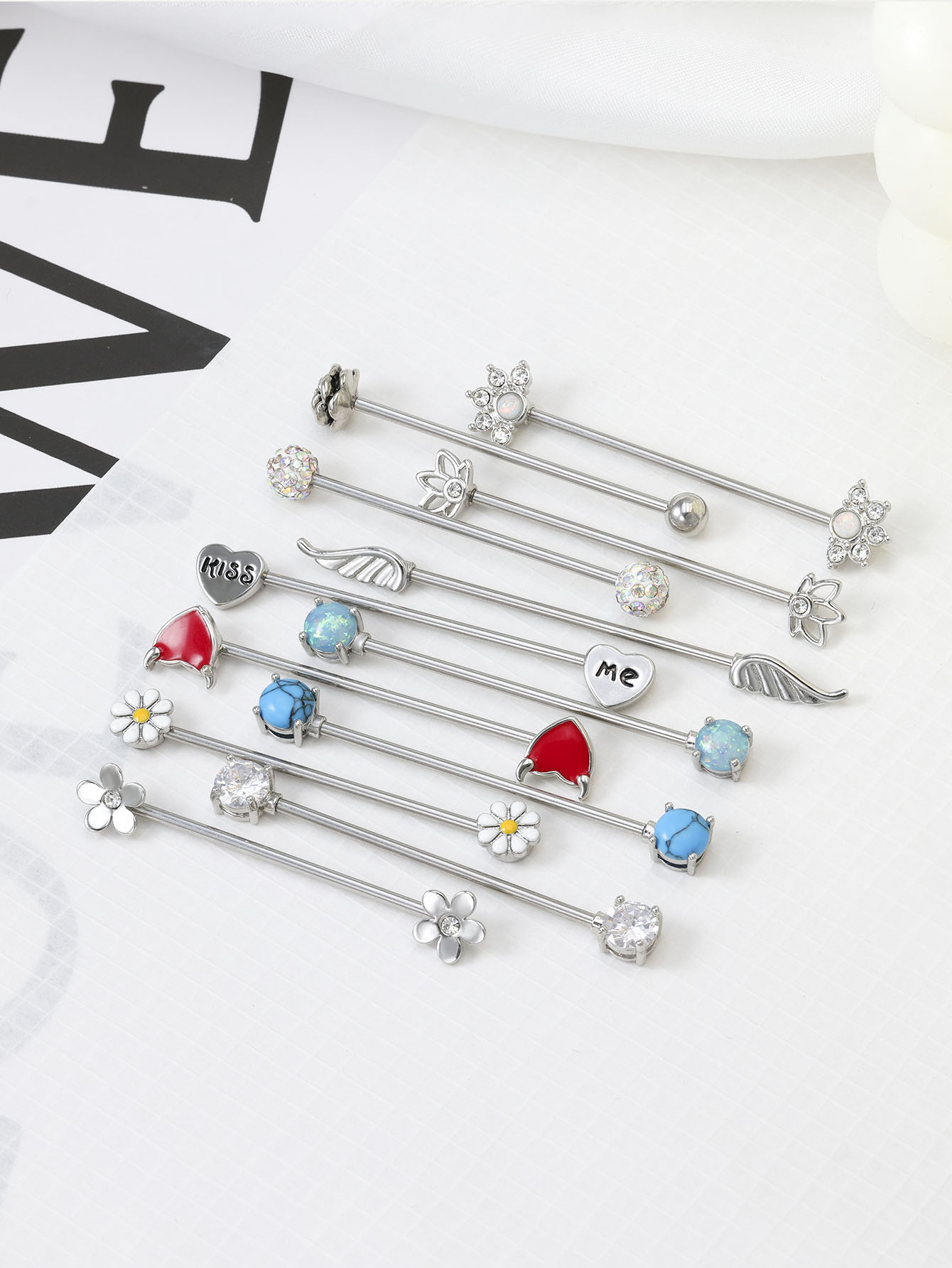 16G oklar kalpler endüstriyel  - Body Jewelry Surgical Steel incelemesi ve fiyatı