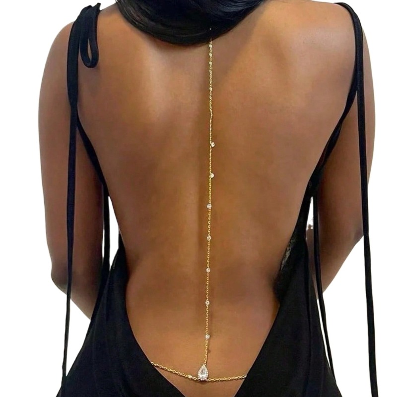 Gelin Backless Rhinestone Su D - Body Jewelry Necklace incelemesi ve fiyatı