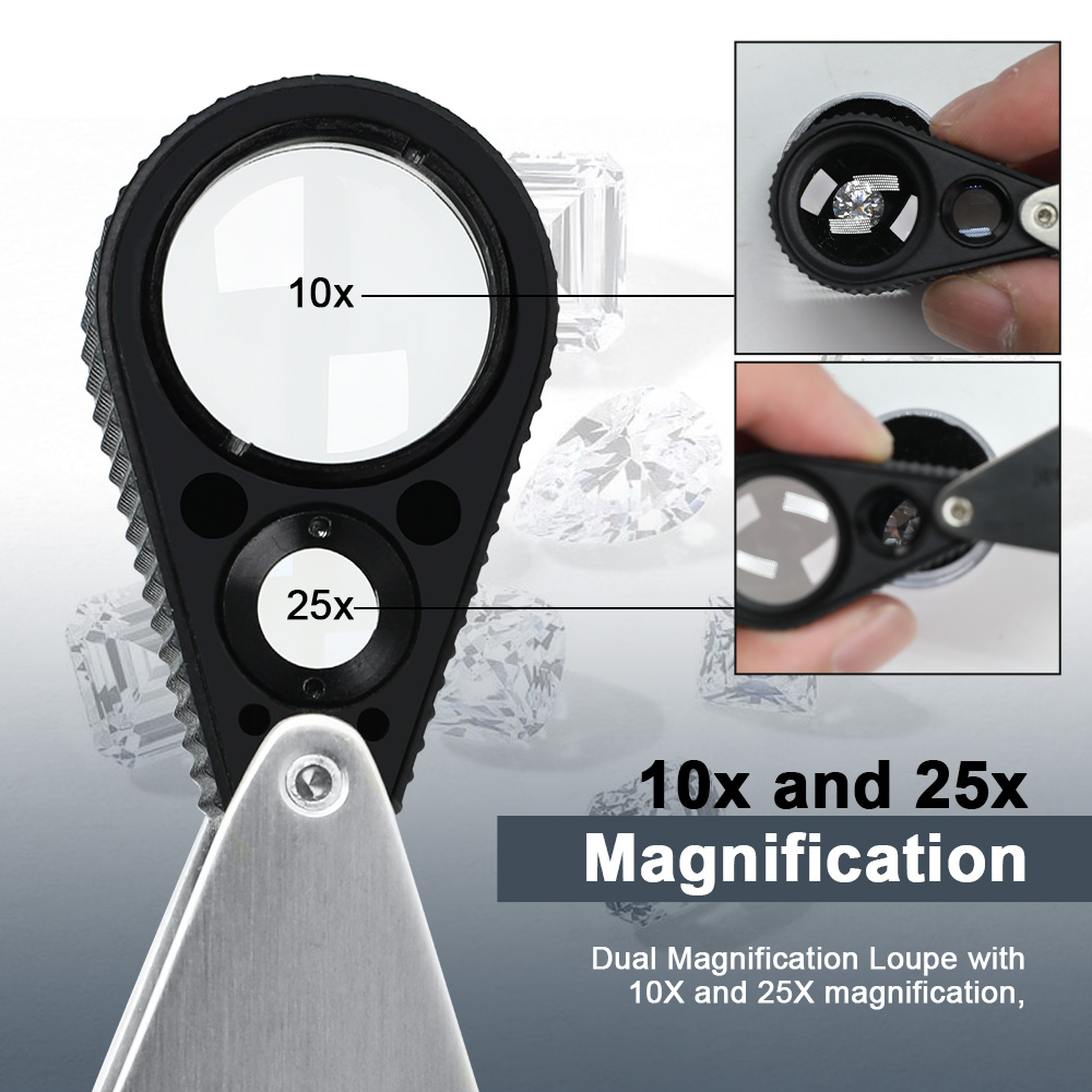 Çift 10X 25X Mücevher Büyüteci - Body Jewelry Repair incelemesi ve fiyatı